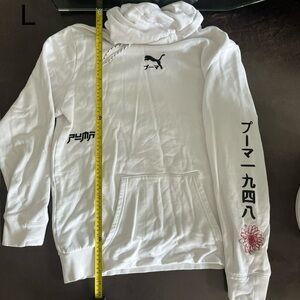 Puma White Hoodie with Black and Red Accents